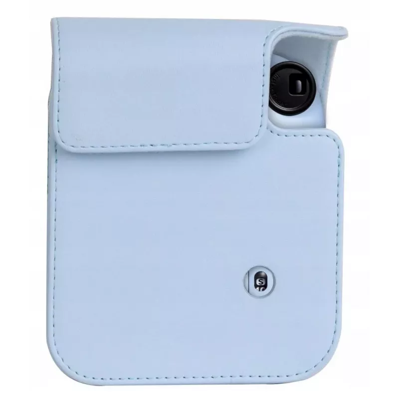LOVEINSTANT blaue PU-Leder Kameratasche mit Trageriemen für Fujifilm Instax Mini 12