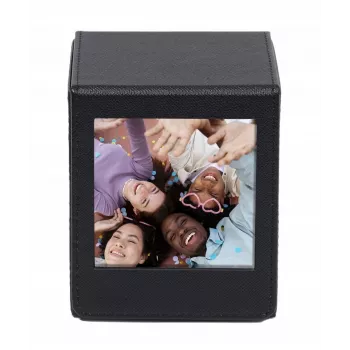 LOVEINSTANT Fotoaufbewahrungsbox für Fujifilm Instax Square - Schwarz mit Sichtfenster, für 100 Fotos