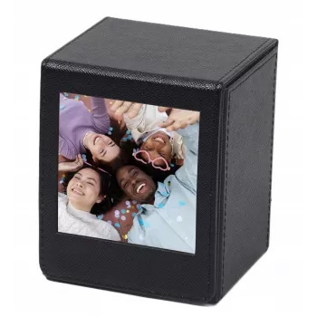 LOVEINSTANT Fotoaufbewahrungsbox für Fujifilm Instax Square - Schwarz mit Sichtfenster, für 100 Fotos