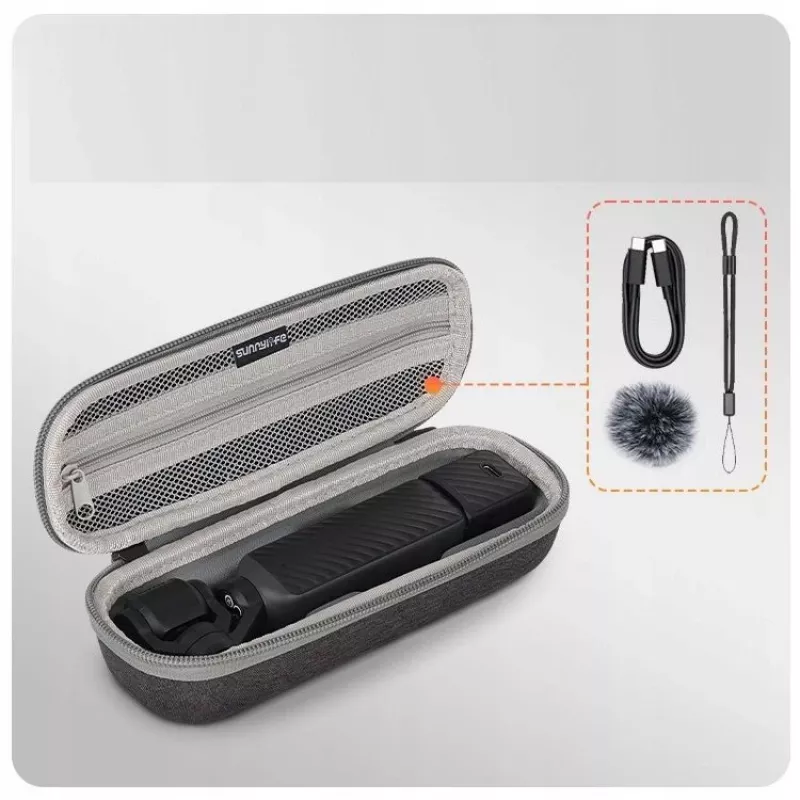 SUNNYLIFE Hartschalenkoffer mit Karabiner für DJI Osmo Pocket 4 / 3 - Grau