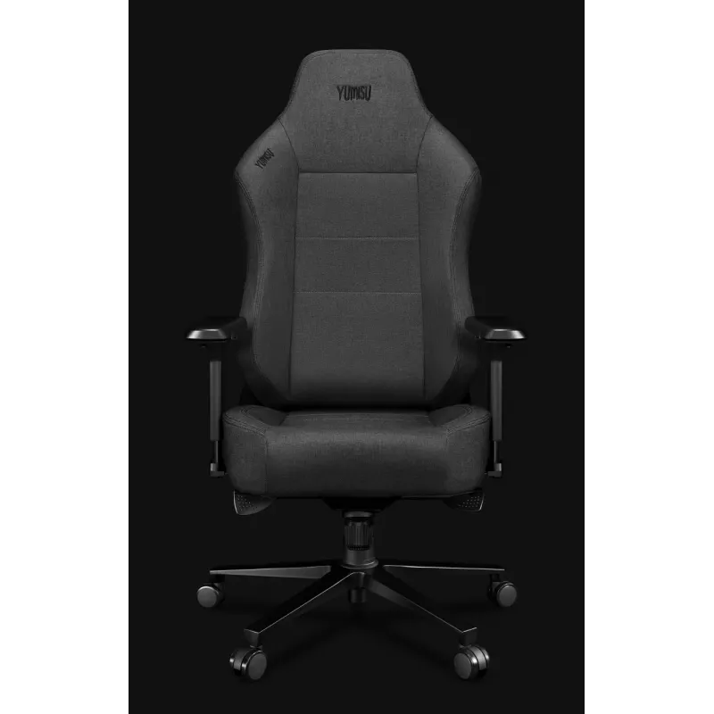 Yumisu 2054 Stoff Gaming-Stuhl Grau/Schwarz, 150 kg, 2D-Armlehnen, Neigbar 90-150°