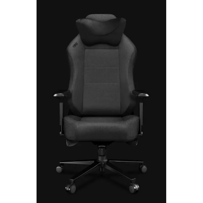 Yumisu 2054 Stoff Gaming-Stuhl Grau/Schwarz, 150 kg, 2D-Armlehnen, Neigbar 90-150°