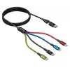 Accura 8-in-1 Multi-Ladekabel USB-A/USB-C auf 2x USB-C, Lightning, Micro USB, 3.0A, 1,2m, Schwarz