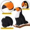 LEAN TOYS Plüsch-Tukan Vogel Plüschtier Maskottchen Kuscheltier Weiß 30cm
