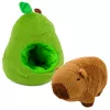 LEAN TOYS Grüne Avocado mit Capybara 2-in-1 Wendbarer Plüschtier 35 cm