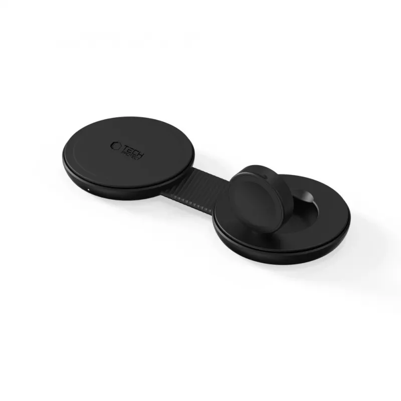 TECH-PROTECT A55 2-in-1 Magnetisches MagSafe-Ladegerät 25W Qi2.2 Schwarz