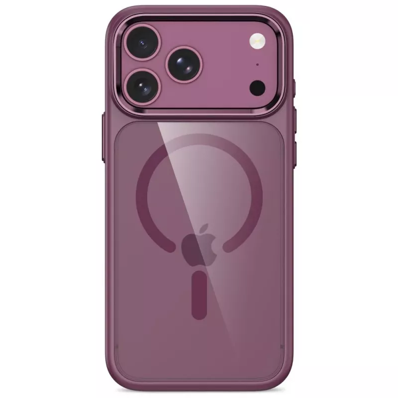 Tech-Protect Magmat MagSafe CC-Hülle für iPhone 17 Pro / 18 Pro - Dunkles Kirschrot/Klar