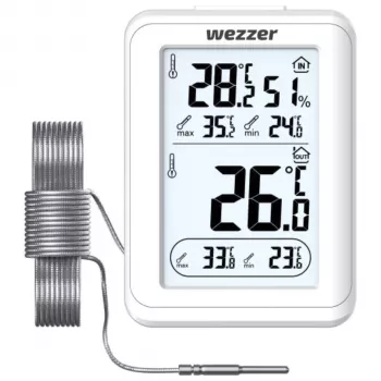 Levenhuk Wezzer SN10 Sauna-Thermometer mit Hygrometer, analoges Zifferblatt, Holzgehäuse, wandmontierbar