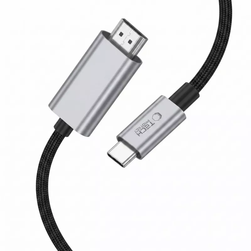 TECH-PROTECT ULTRABOOST Kabel USB-C auf HDMI 2.1 8K 60Hz 200cm Eisengrau
