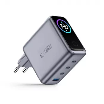 TECH-PROTECT POWERVISION NC140W-GaN 4-Port-Netzladegerät PD 140W / QC3.0 Dunkelgrau