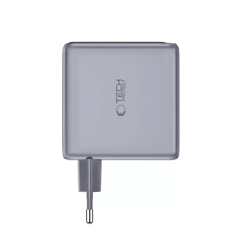TECH-PROTECT POWERVISION NC140W-GaN 4-Port-Netzladegerät PD 140W / QC3.0 Dunkelgrau