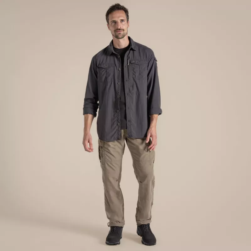 Craghoppers NosiLife Adventure Langarmhemd III - Black Pepper, M