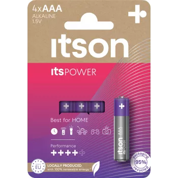 ITSON LR03IPO/4CP Alkaline AAA-Batterien, 1,5 V, 4er-Blister