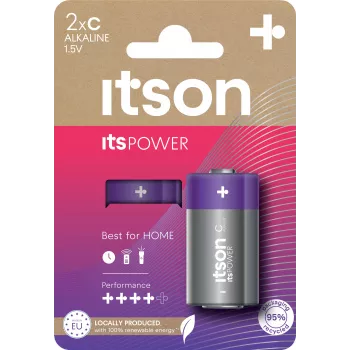 ITSON LR14IPO/2CP Alkaline C-Batterien (2er-Pack, Blister)