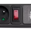 Akyga AK-SP-05A Überspannungsschutz-Steckdosenleiste, 5 x CEE 7/5 (Typ E), Schalter, 1,8 m, Schwarz