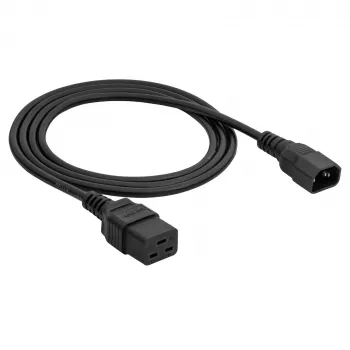 Akyga AK-UP-02 Server-Verlängerungskabel IEC C14 auf IEC C19, 3 x 1 mm², 1,8 m, Schwarz
