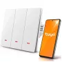Qoltec 3-Kanal Smart Wi-Fi Lichtschalter mit Timer, Tuya & Smart Life, Weiß