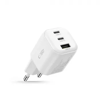 TECH-PROTECT NCA100W-GAN-AVS 3-Port GaN-Netzladegerät PD 3.2 100W / QC3.0 Weiß