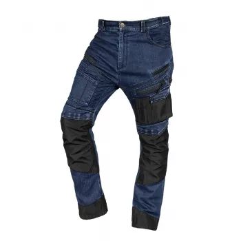 NEO TOOLS Denim-Arbeitshose mit Oxford-Verstärkungen, Marineblau, Größe XXL (81-360-1-XXL)
