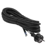 Akyga AK-OT-04S Gummi-Netzkabel H05RR-F 3 x 1,5 mm², CEE-7/7-Stecker auf offenes Ende, 5 m, schwarz