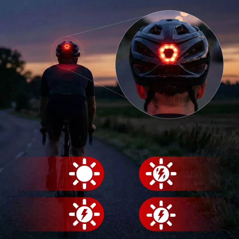 Kask Speed Glänzend Schwarz Helm mit LED-Licht, Größe M (54-58 cm) von Vayox