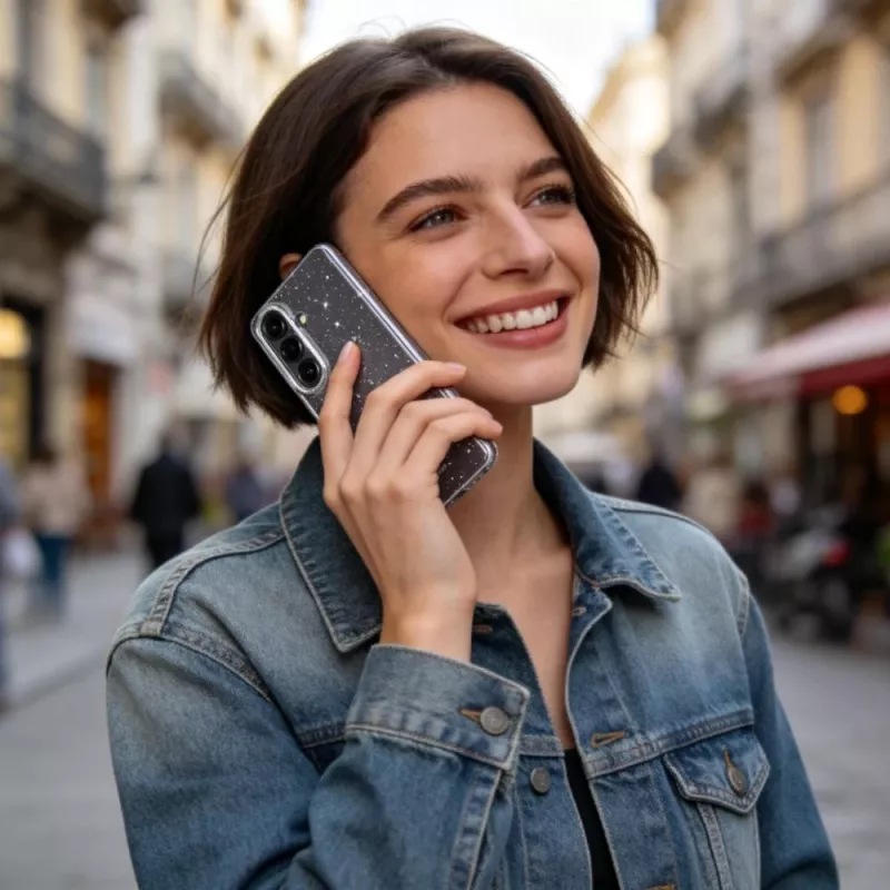 Tech-Protect FlexAir Hülle für Samsung Galaxy A57 5G - Transparent Glitter