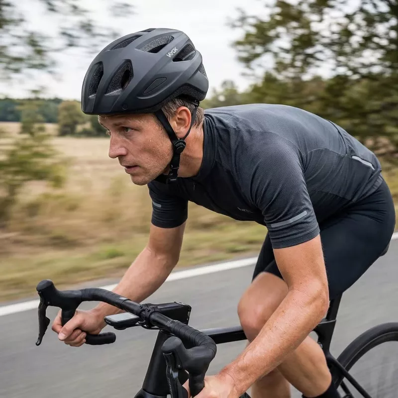 Kask Active LED-Fahrradhelm, matt schwarz, Größe L VA0424BML Vayox