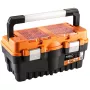 NEO TOOLS 18 Werkzeugkiste TOP-84-102 | Kragarm-Organizer mit 2 Ablagen und Metallverschlüssen