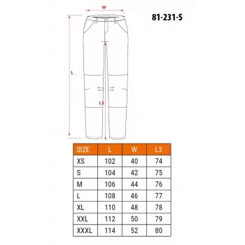 NEO Tools 81-231-S Schutzhose, Größe S, Grau/Schwarz, 65% Polyester 35% Baumwolle, 267 g/m², EN ISO 13688:2013