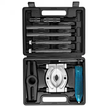 NEO TOOLS Hydraulischer 3-Arm-Abzieher 10 Tonnen mit Handpumpe, 250 mm Spannweite, Chrom-Vanadium-Schenkel, Kunststoffkoffer (TOP-11-847)