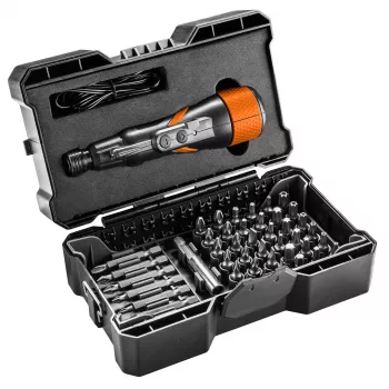 NEO TOOLS 04-200 USB-C 3,6 V Akku-Schraubendreher mit 10 Bits und Kunststoffkoffer