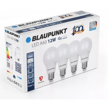 Blaupunkt LED-Lampe E27 A60 1260 lm 12W 4000K, 4 Stück (BLAUPUNKT-E27-12W-NW-4)