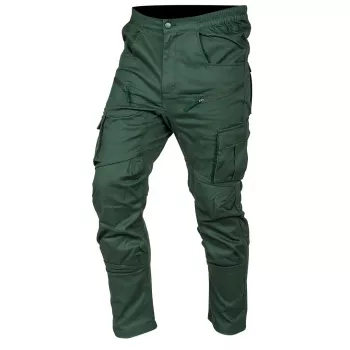 NEO TOOLS OUTDOOR Arbeits-Jogginghose, Grün, Größe M – Stretch-Baumwolle mit Werkzeugschlaufe