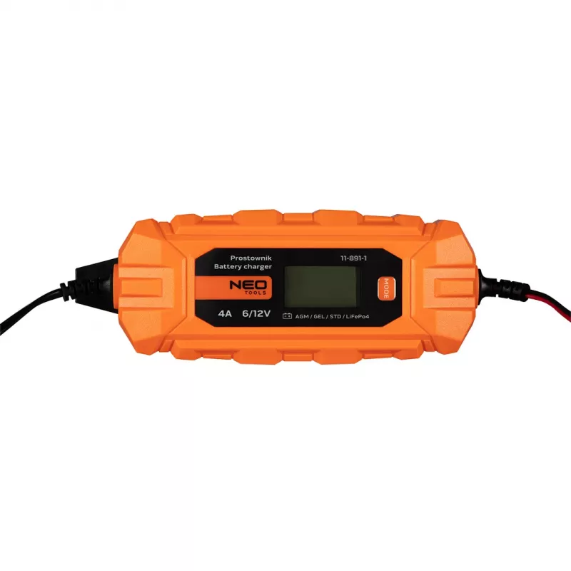 NEO TOOLS 11-891-1 Automatisches Batterieladegerät 4A/70W für 6V/12V Blei-Säure, AGM & GEL Batterien (3-120Ah)