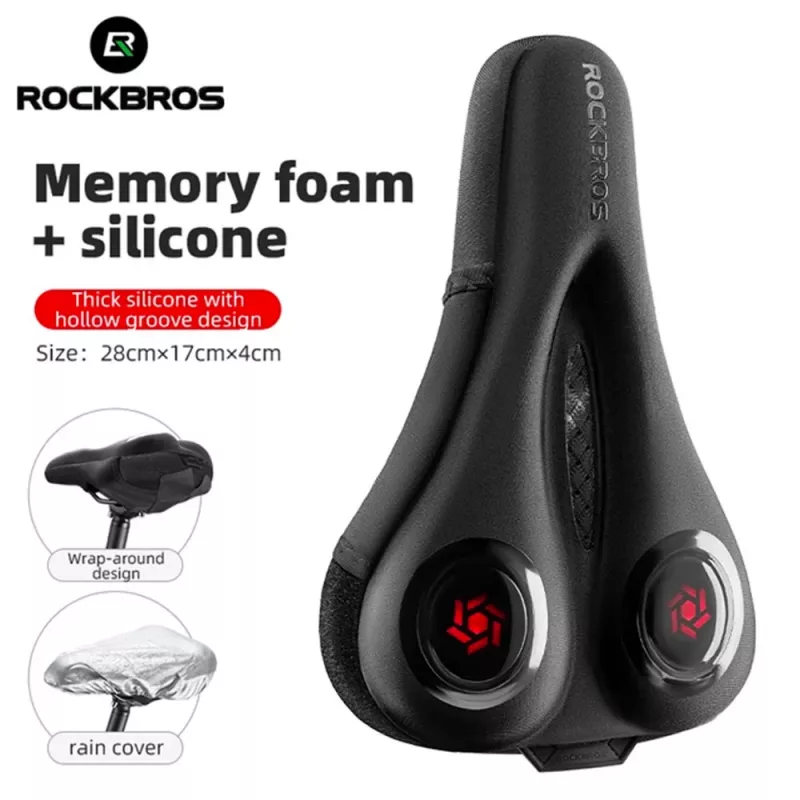 Rockbros LF044R Fahrradsattelbezug mit wasserdichter Regenhülle - Schwarz & Rot