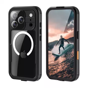 Crong Seal Cover IP68 wasserdichte Hülle für iPhone 17 Pro (Schwarz)