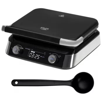Adler AD 3084 Waffeleisen, 2400 W, Schwarz/Silber