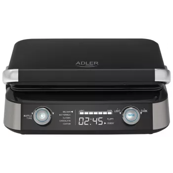 Adler AD 3084 Waffeleisen, 2400 W, Schwarz/Silber