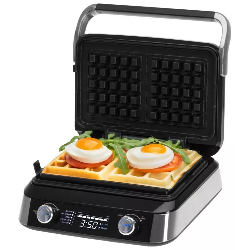 Adler AD 3084 Waffeleisen, 2400 W, Schwarz/Silber