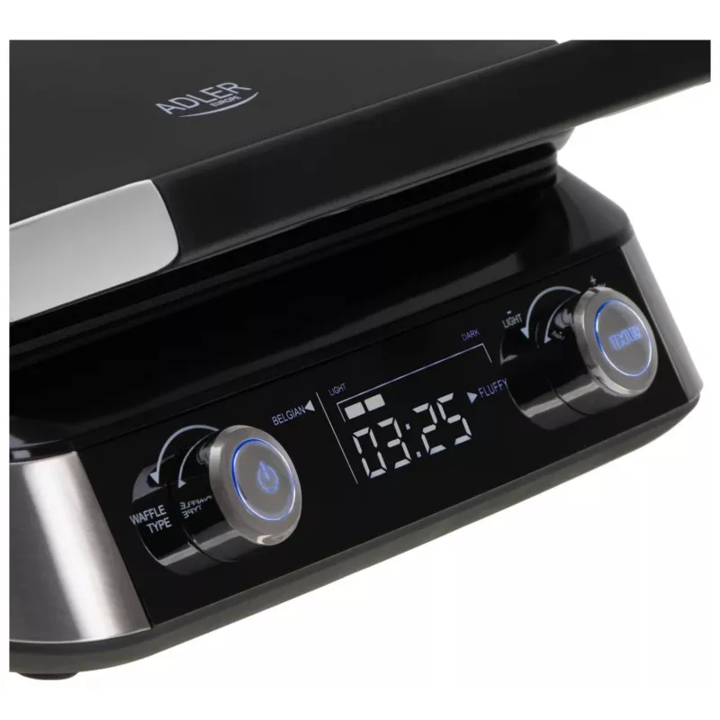 Adler AD 3084 Waffeleisen, 2400 W, Schwarz/Silber