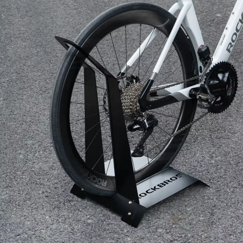 ROCKBROS HS-013L Vertikaler Fahrrad-Parkständer aus Stahl, Schwarz