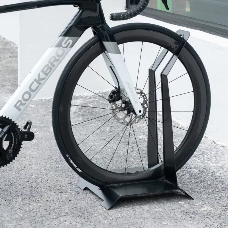 ROCKBROS HS-013L Vertikaler Fahrrad-Parkständer aus Stahl, Schwarz