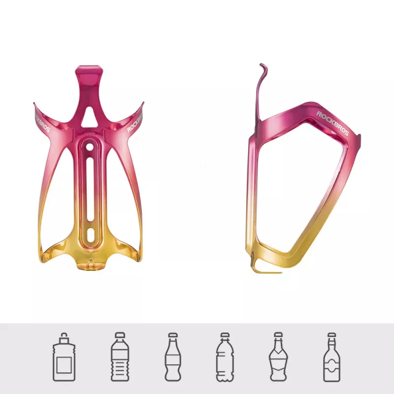 ROCKBROS RKL02 Aluminium-Fahrradflaschenhalter - Rot-Gold-Verlauf