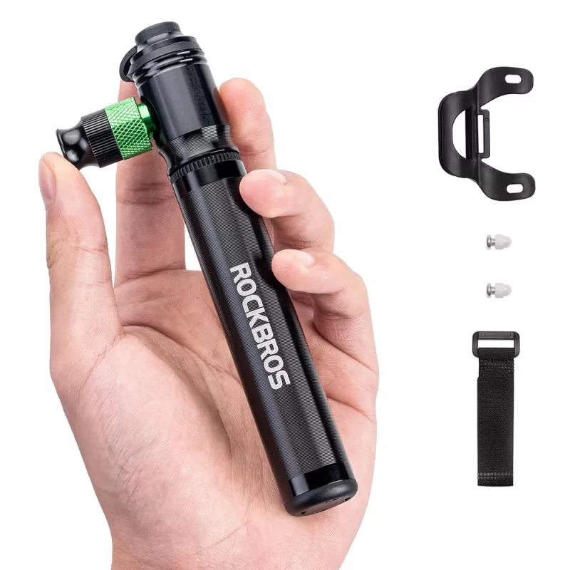 ROCKBROS HQ-75D-CO2 2-in-1 Mini-Fahrradpumpe & CO2-Inflator - Schwarz