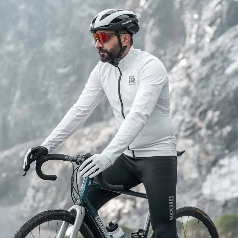 ROCKBROS TLWT001 ROAD TO SKY Winddichte isolierte Fahrrad-Hoodie L - Weiß