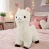 LEAN TOYS Plüsch-Alpaka-Lama weiches Fell Weiß 38 cm