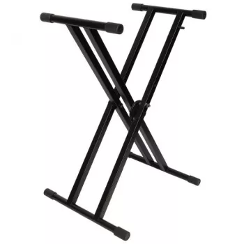V-TONE DELUXE K1 Doppelt verstrebtes X-Keyboardstativ, Schwarz, 45 kg Tragkraft