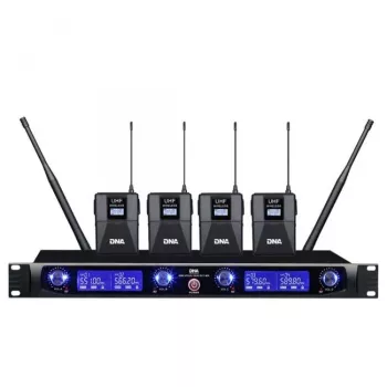 DNA Professional DNA WM4 Drahtloses Mikrofonsystem mit 4 Handsendern UHF Quad Channel Set