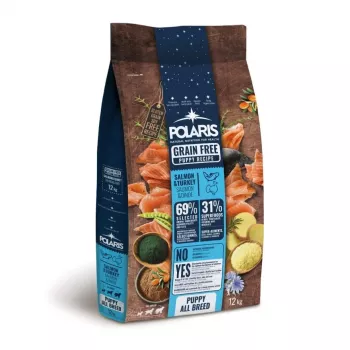 POLARIS Welpen-Trockenfutter mit Lachs und Truthahn, getreidefrei, 12 kg Beutel