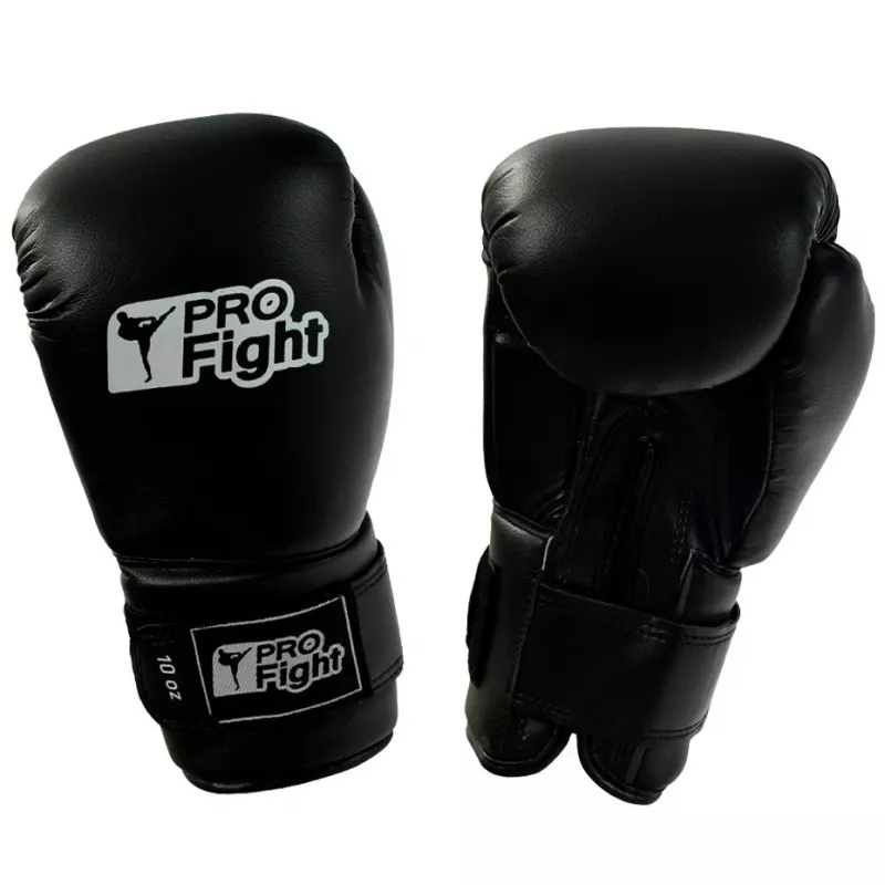 Profight Leder-Dragon-Boxhandschuhe, Schwarz